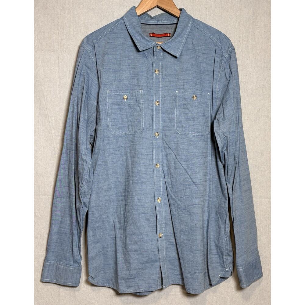 The North Face Men’s Chambray Long Sleeve Shirt Blue Button Up‎ Sz XL
